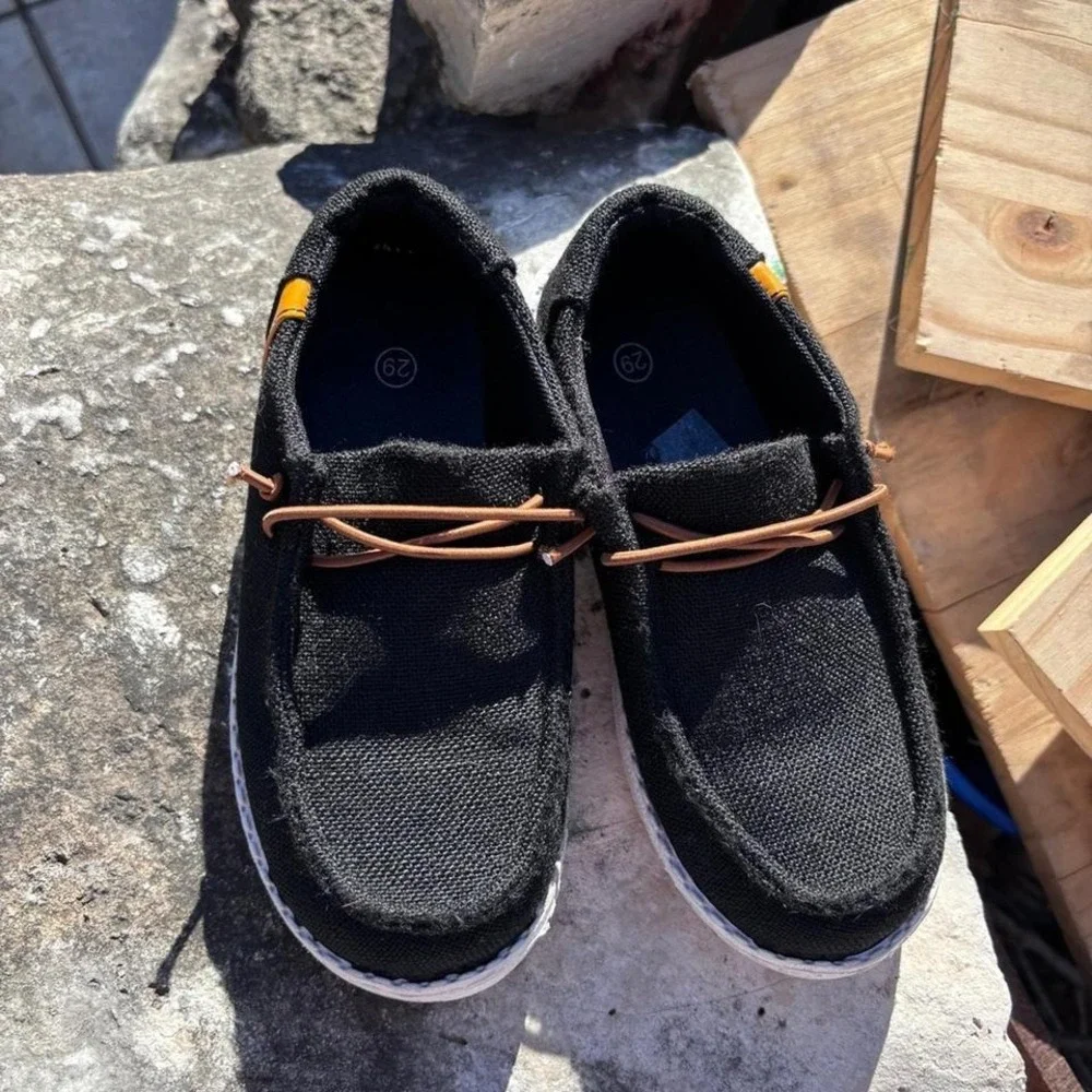 Boys Canvas SlipOn Shoes Black Size 11.5‎